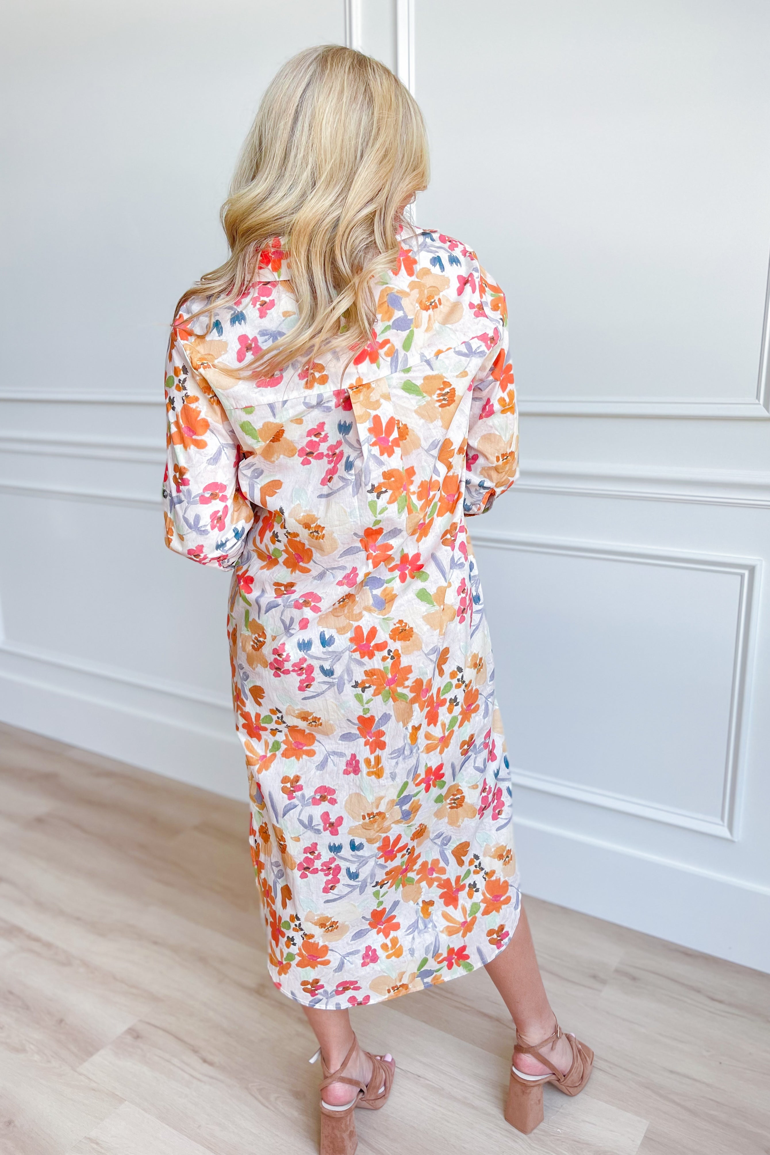 Lisa Multi Floral Button Down Dress - Be You Boutique