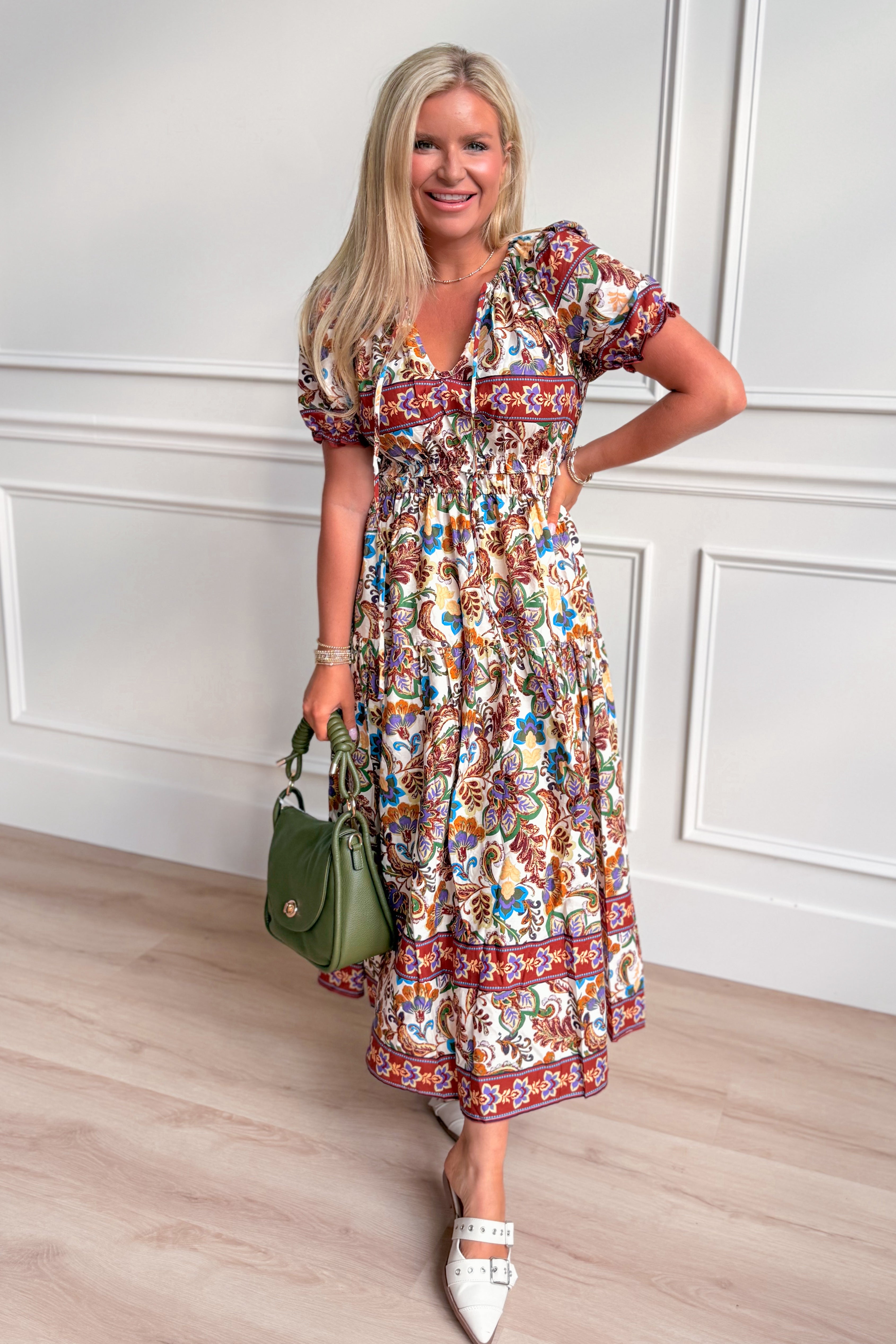 Regal Printed Tapestry Midi Dress - Be You Boutique