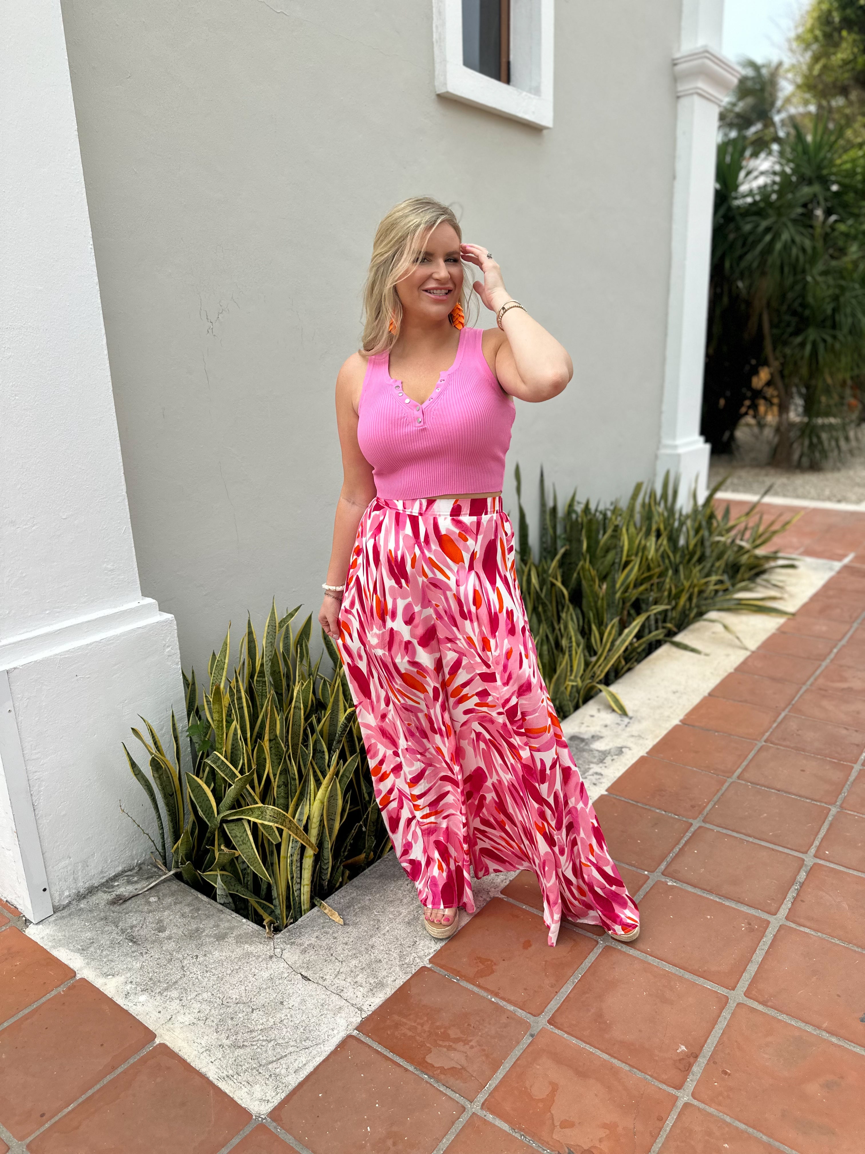 Albert Printed High Waist Wide Leg Pants - Be You Boutique