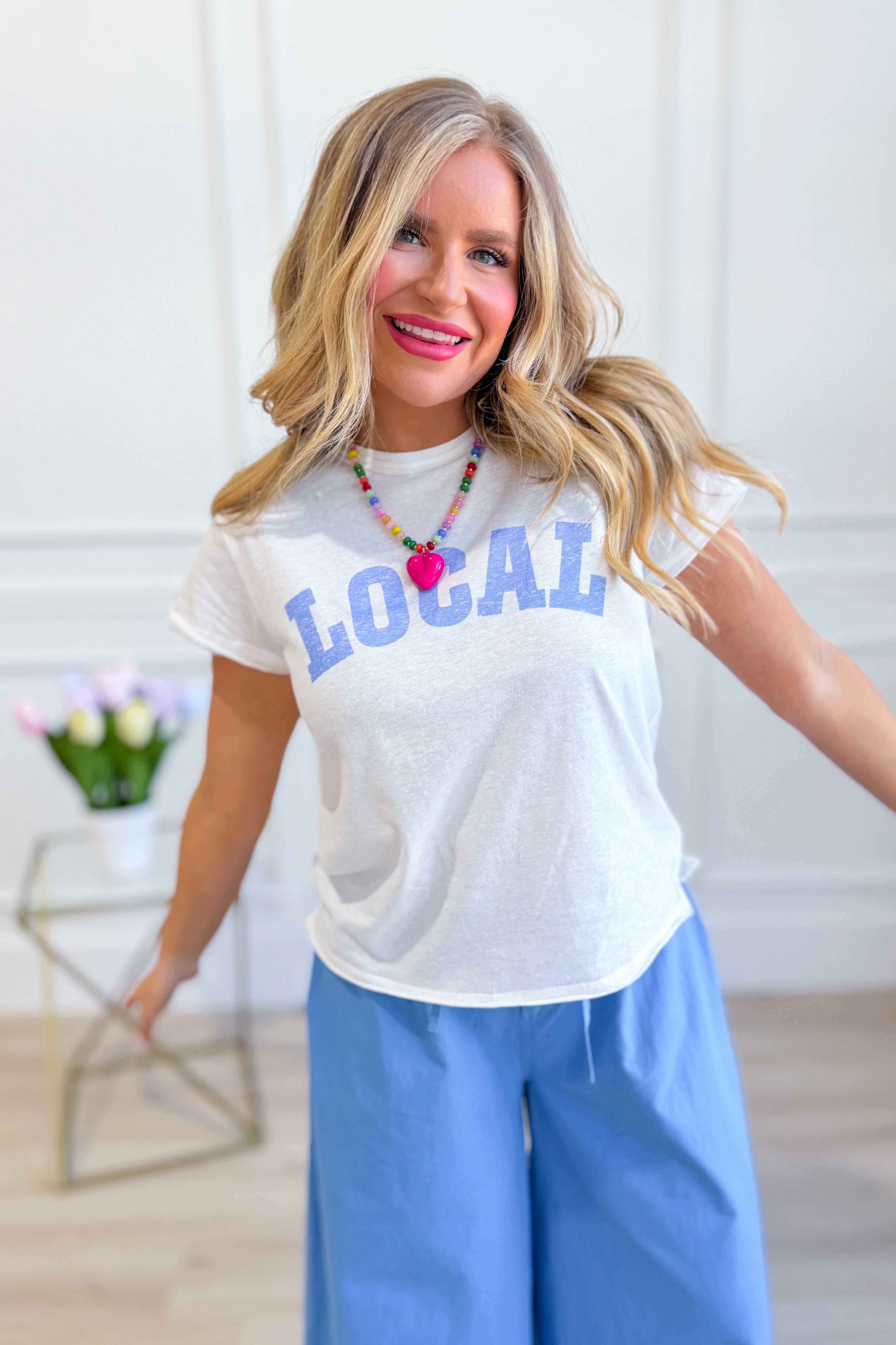 WISHLIST Morgan Local Heather T-Shirt, 116 Basic Tops, in light heather gray with a casual fit and short sleeves.