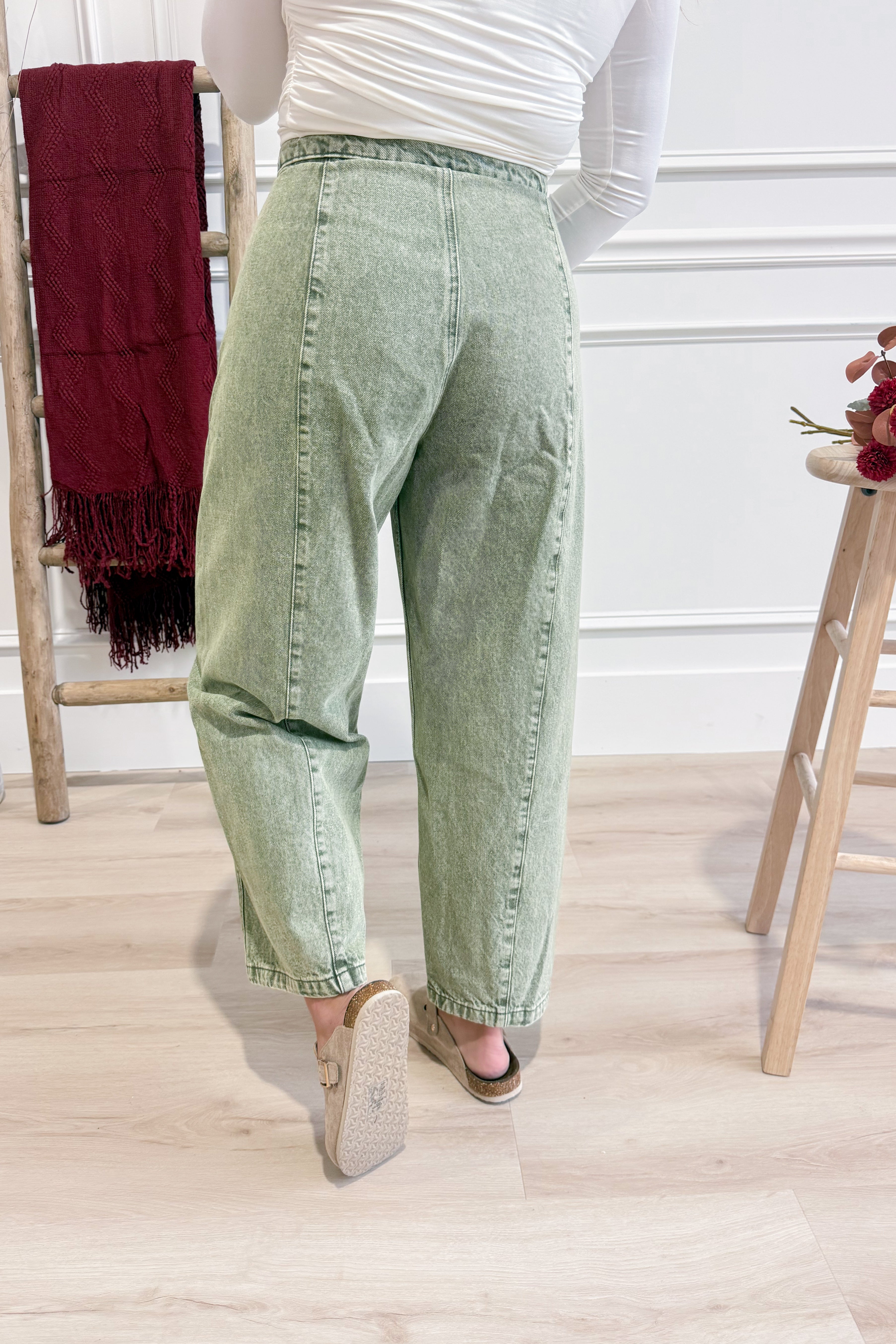 Aiden Mineral Washed Barrel Pant - Be You Boutique