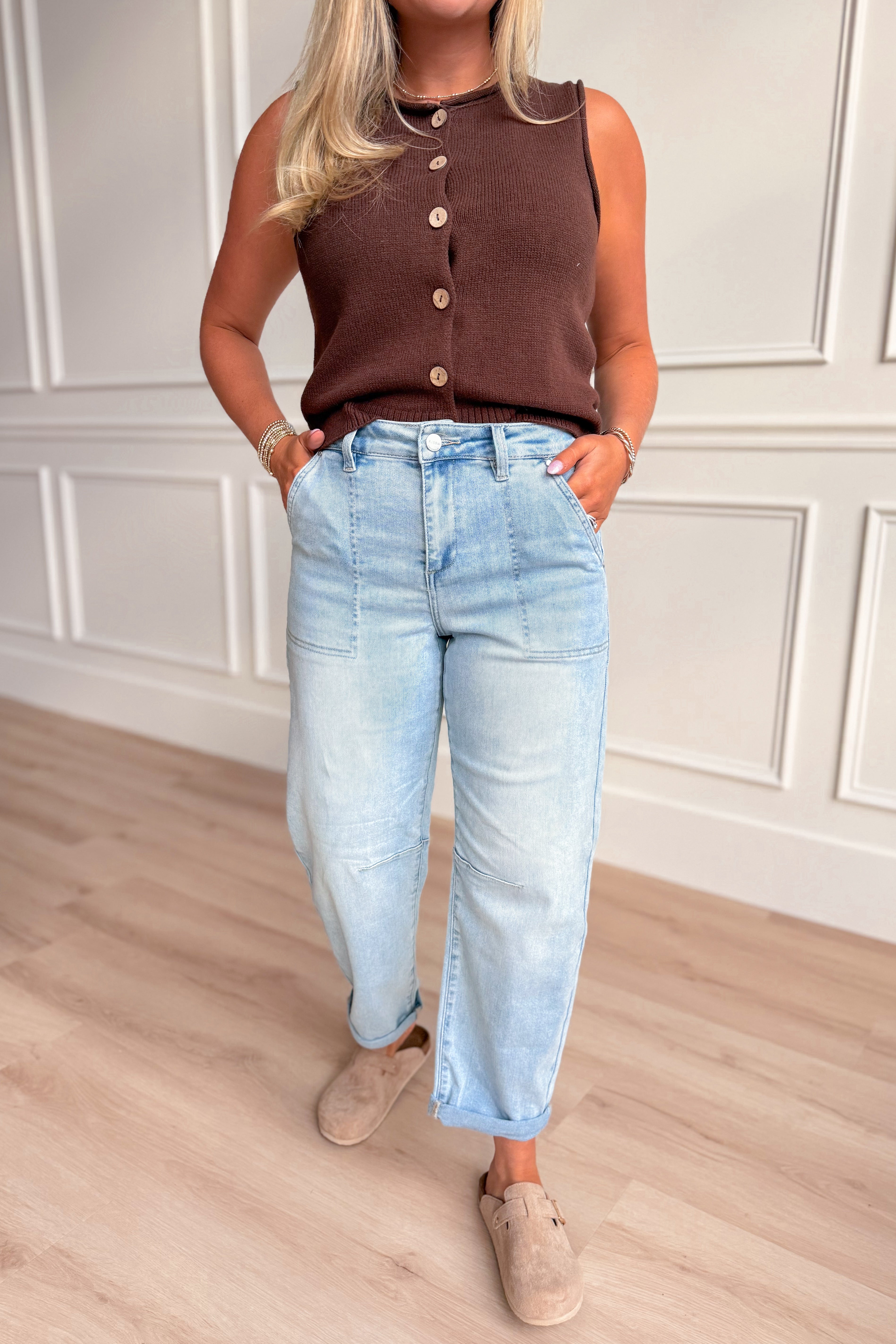 Risen Zach Mid Rise Barrel Jeans [1-3XL] - Be You Boutique