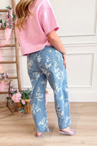 Raelynn Floral Printed Denim Pant - Be You Boutique