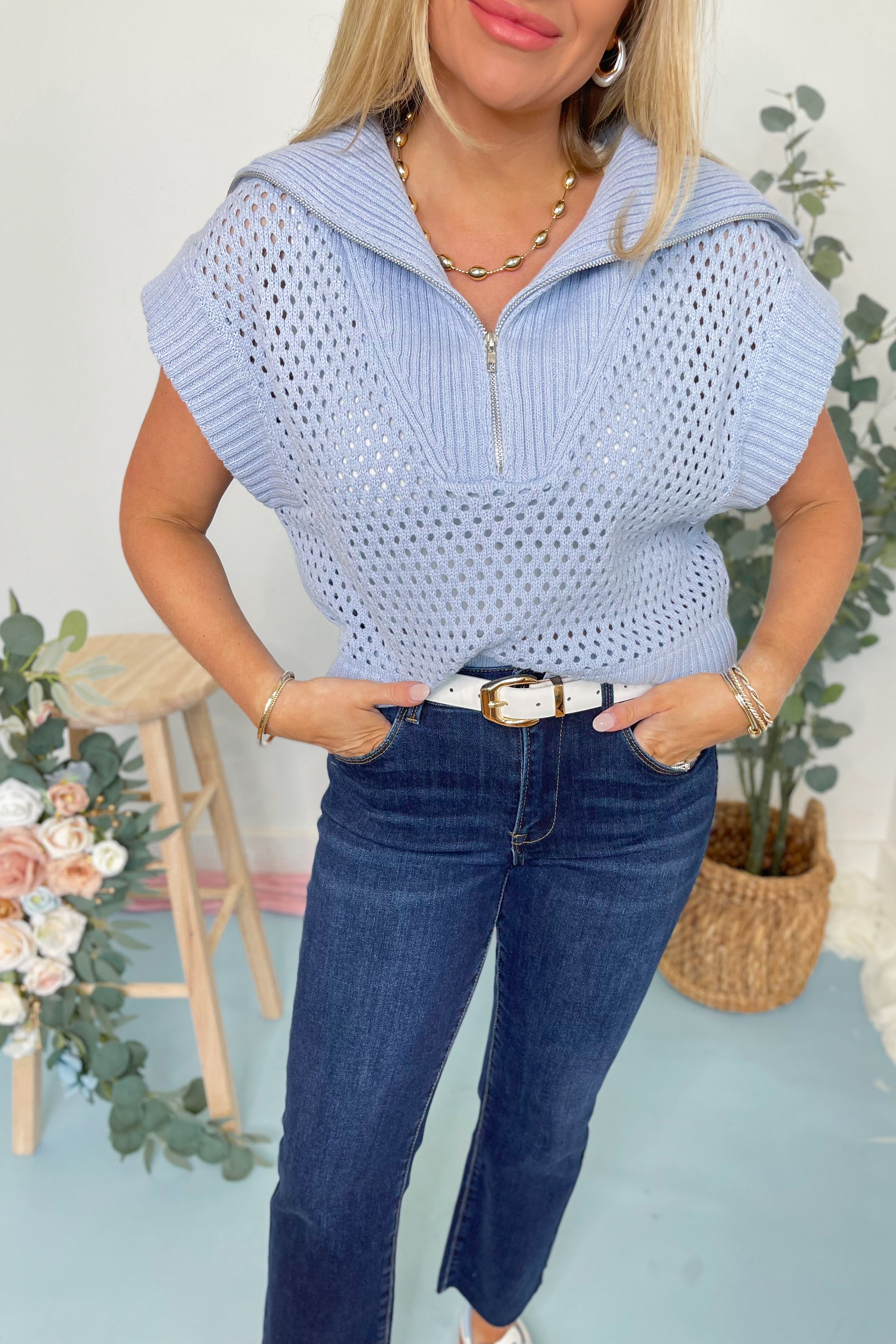 Sheila Collared Drop Shoulder Sweater Top - Be You Boutique