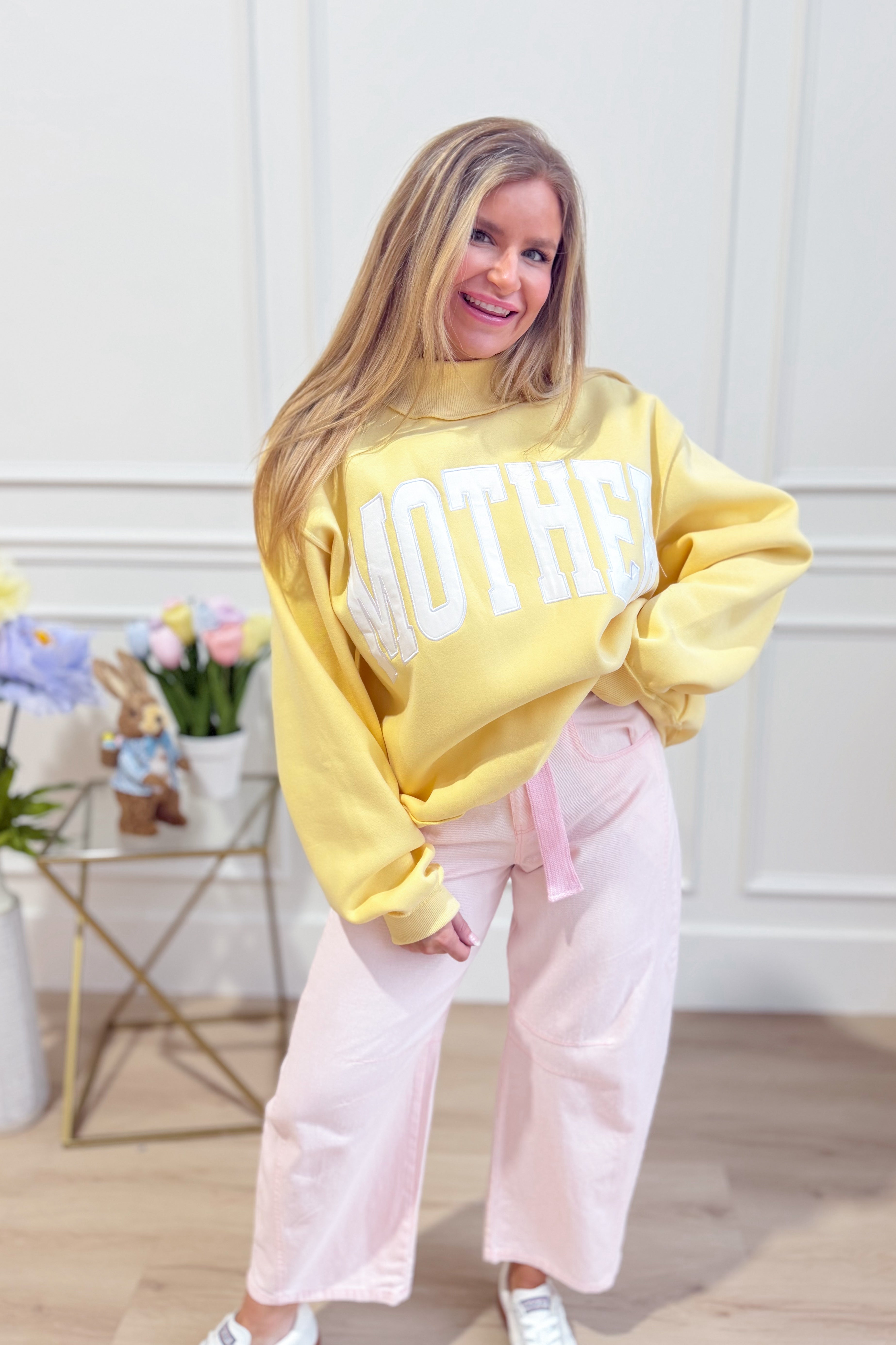 Mother Mock Neck Embroidered Sweatshirt - Be You Boutique