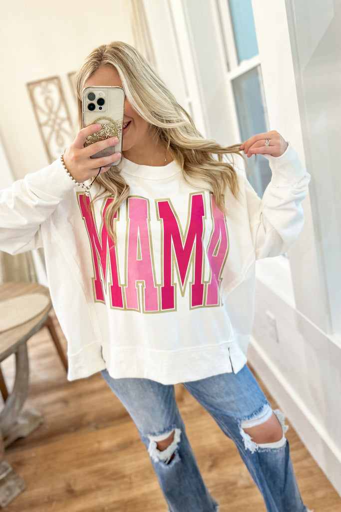 MAMA Oversized Long Sleeve Sweatshirt - Be You Boutique