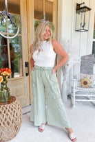 Mateo Mineral Washed Wide Leg Cargo Pants - Be You Boutique