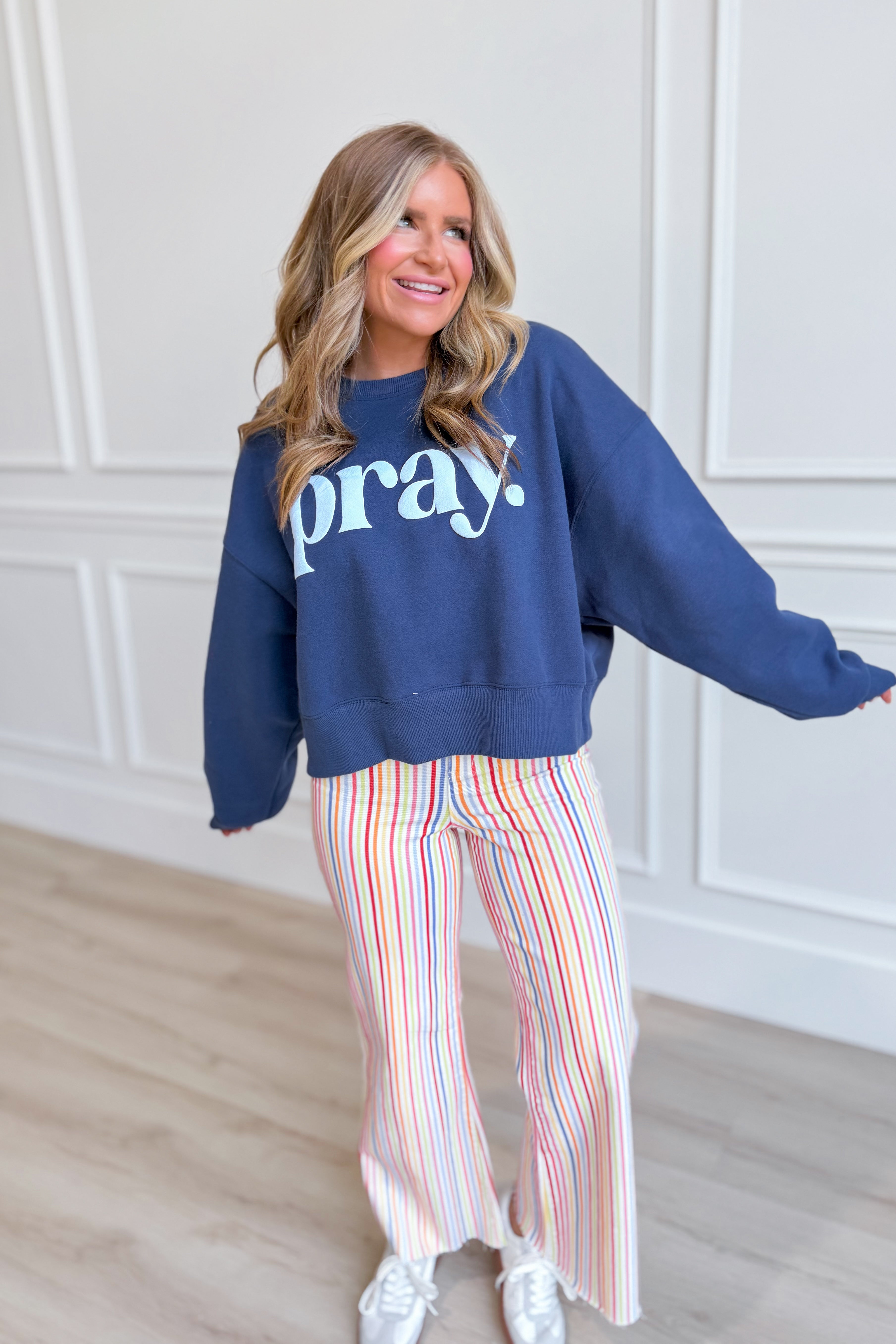 Pop!Pine Pray Puff Printed Sweatshirt featuring bold graphic design and comfortable fit, shown in a cozy casual style.