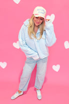 Patsy Teddy Sherpa Floral Contrast Pullover Set - Be You Boutique