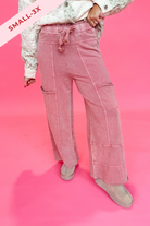 Bradley Mineral Washed Terry Knit Wide Leg Pants - Be You Boutique