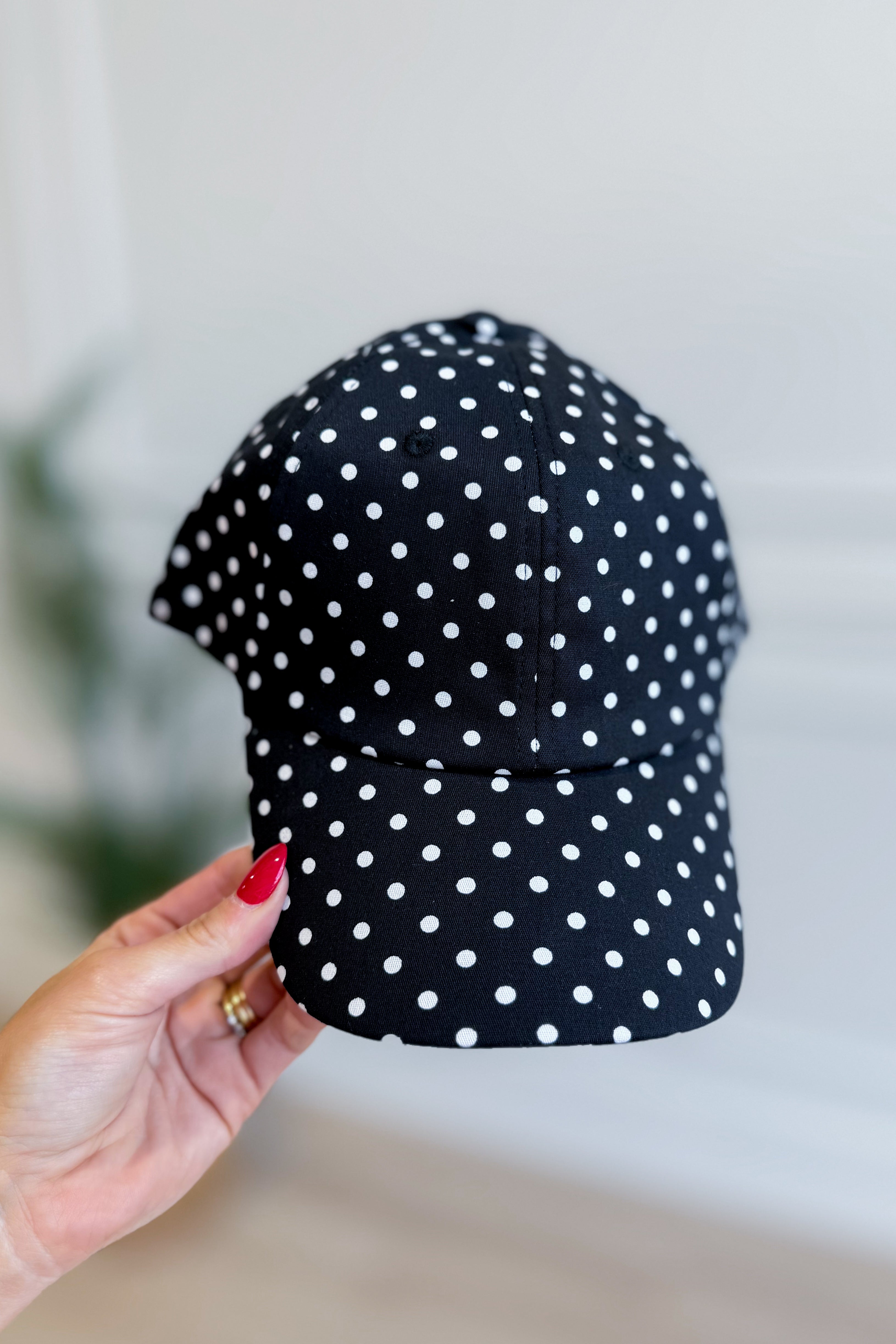 Polka Dot Classic Hat by Poppy & Pine, stylish hair accessory with black and white polka dot pattern, perfect for adding vintage charm.