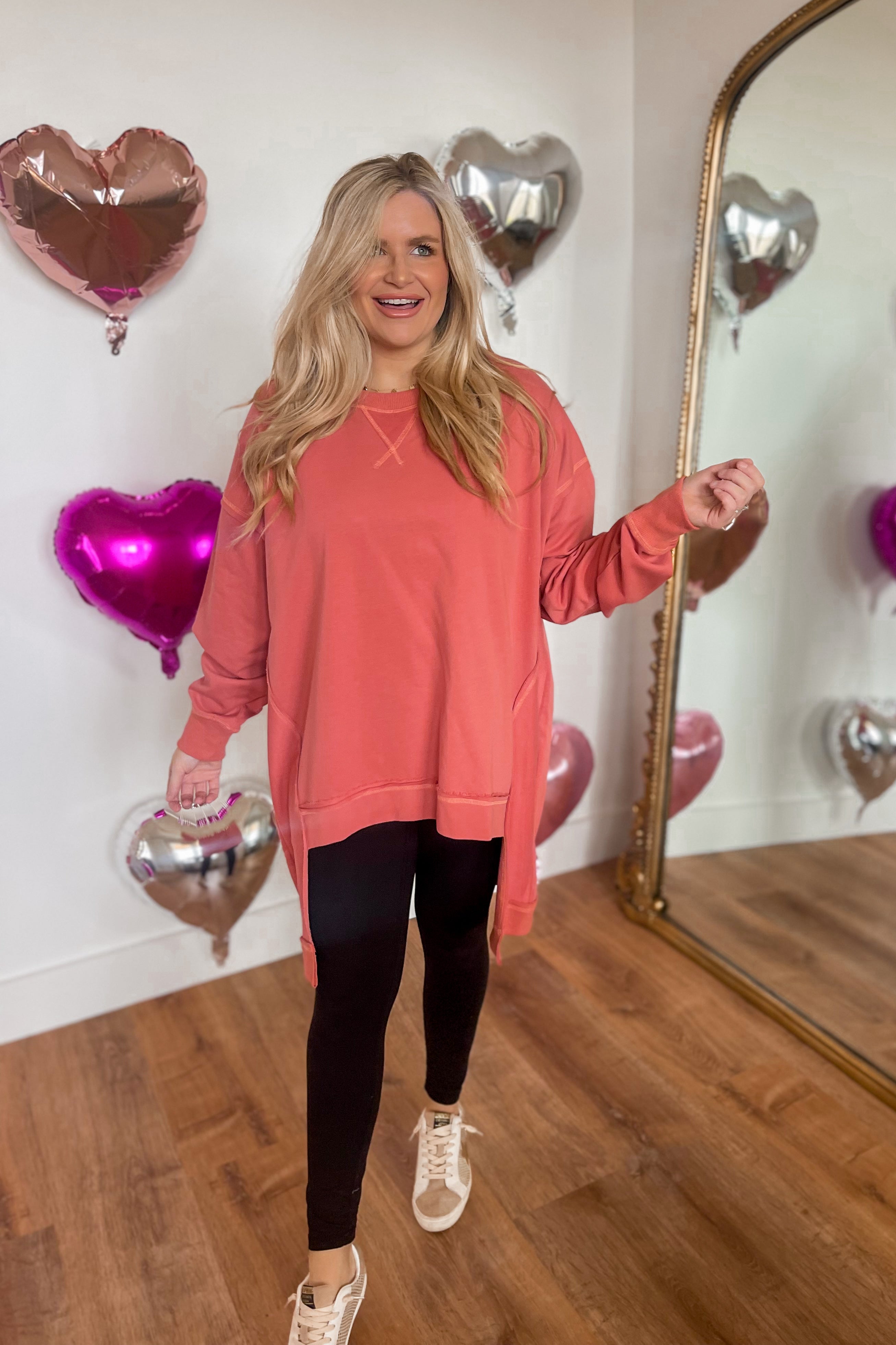 Ruth Hi-Low Long Sleeve Pullover Top - Be You Boutique