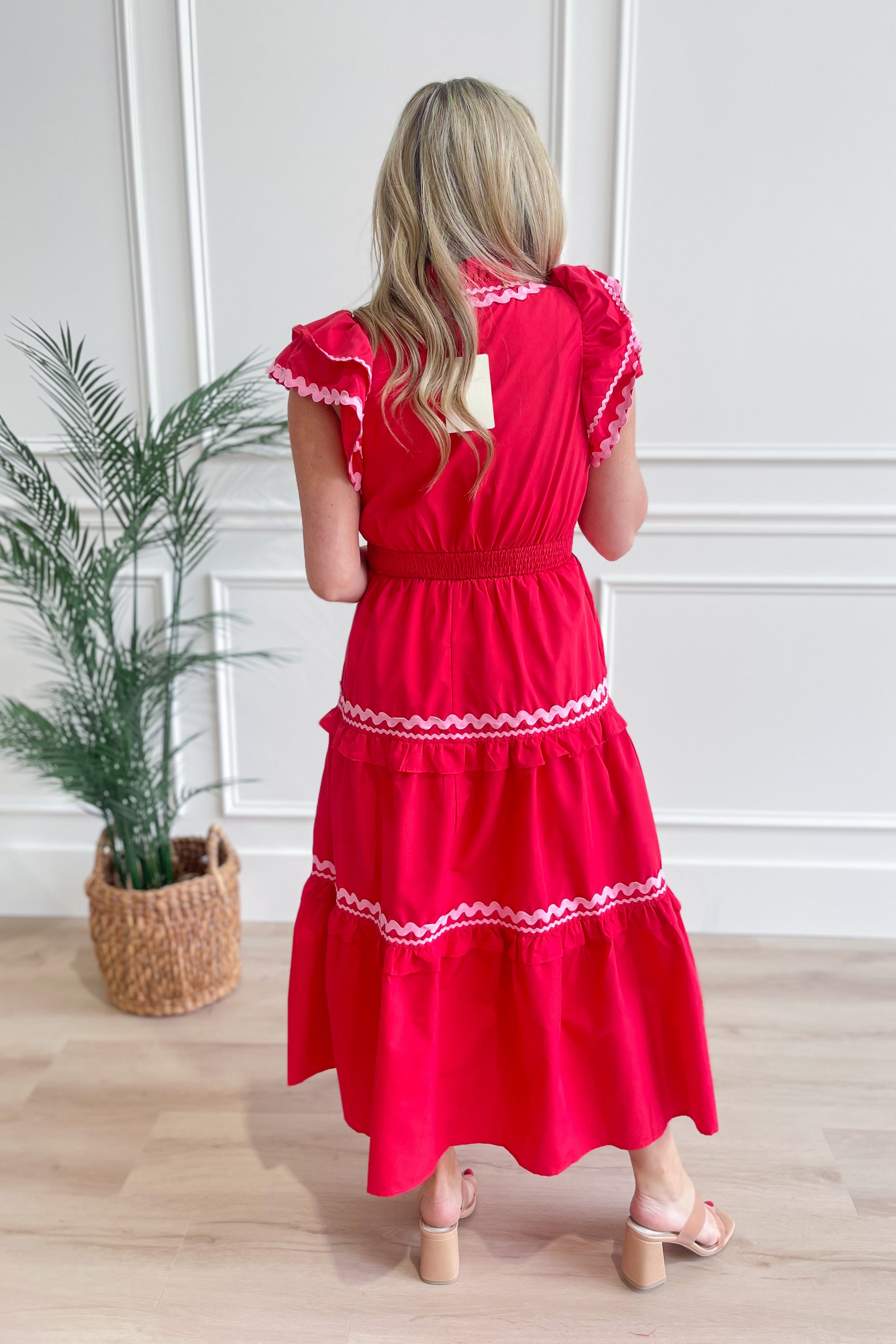 Courtney Ric Rac Trim Midi Dress - Be You Boutique