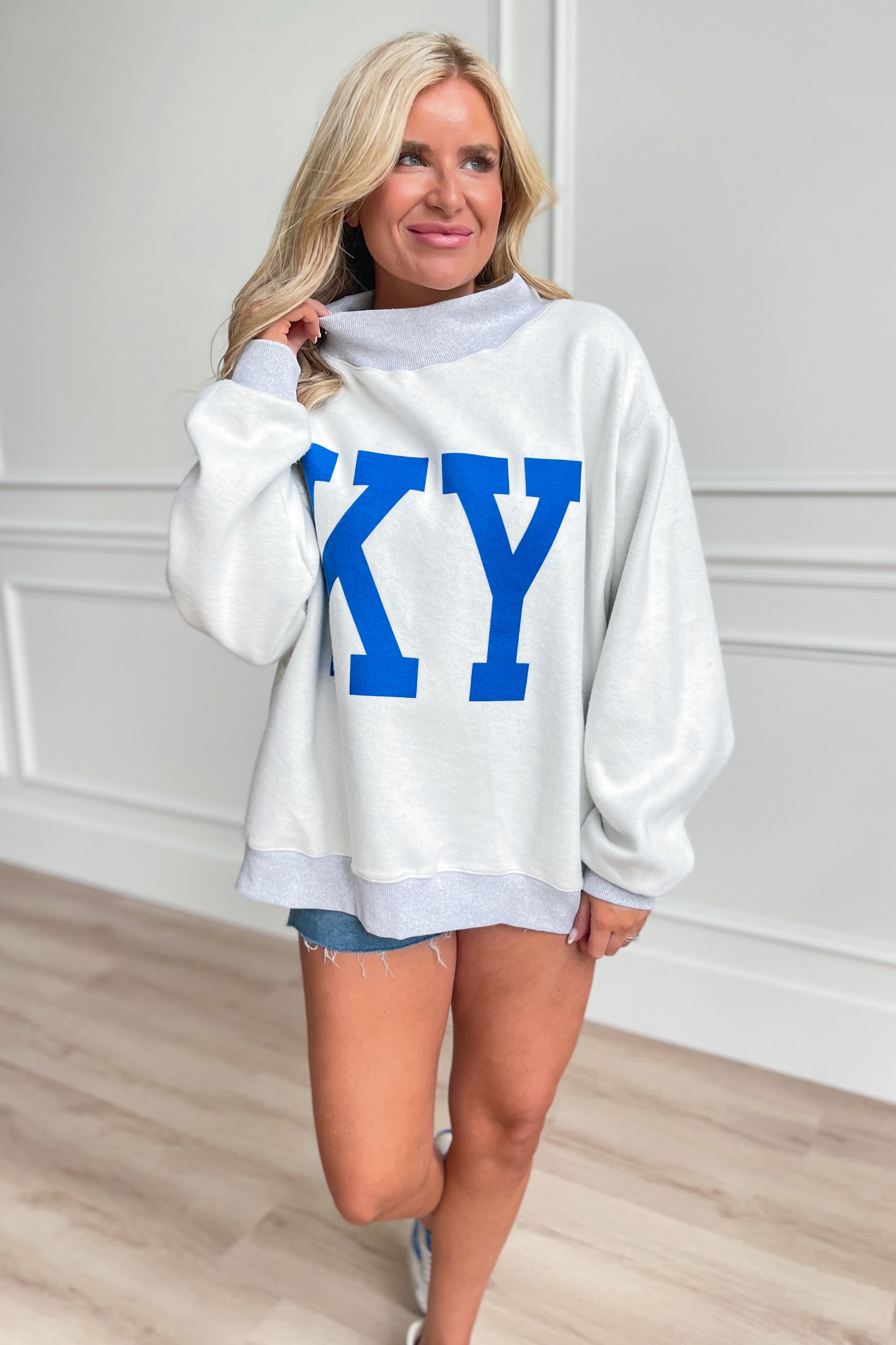 Kentucky Reversible Mock Neck Sweatshirt (PREORDER) - Be You Boutique