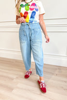Corrine Denim Washed Barrel Pant - Be You Boutique