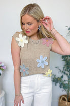 Lydia Flower Embroidered Knit Top - Be You Boutique