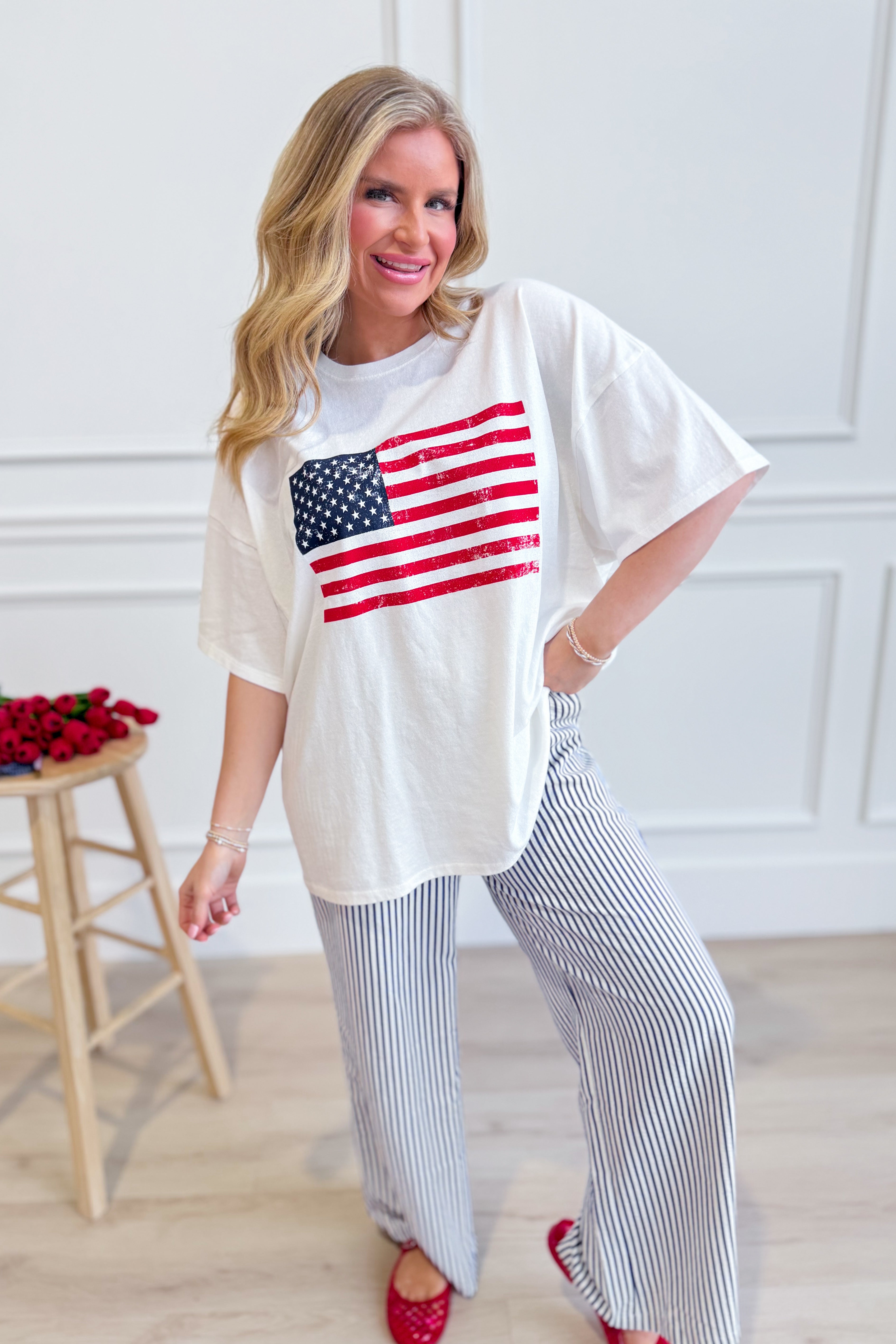 Alexander American Flag T-Shirt by HYFVE, featuring a patriotic graphic design on a 117 graphic tee, with the American flag motif.