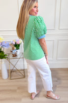 Lola Striped Scalloped Trim Top - Be You Boutique