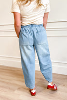 Corrine Denim Washed Barrel Pant - Be You Boutique