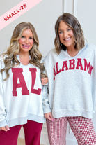 Reversible Alabama Game Day sweatshirt by BUCKET LIST featuring split neck design and 137 graphic print, casual and comfortable.