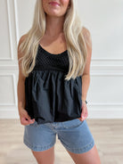 Cole Sleeveless Bubble Hem Crochet Top - Be You Boutique