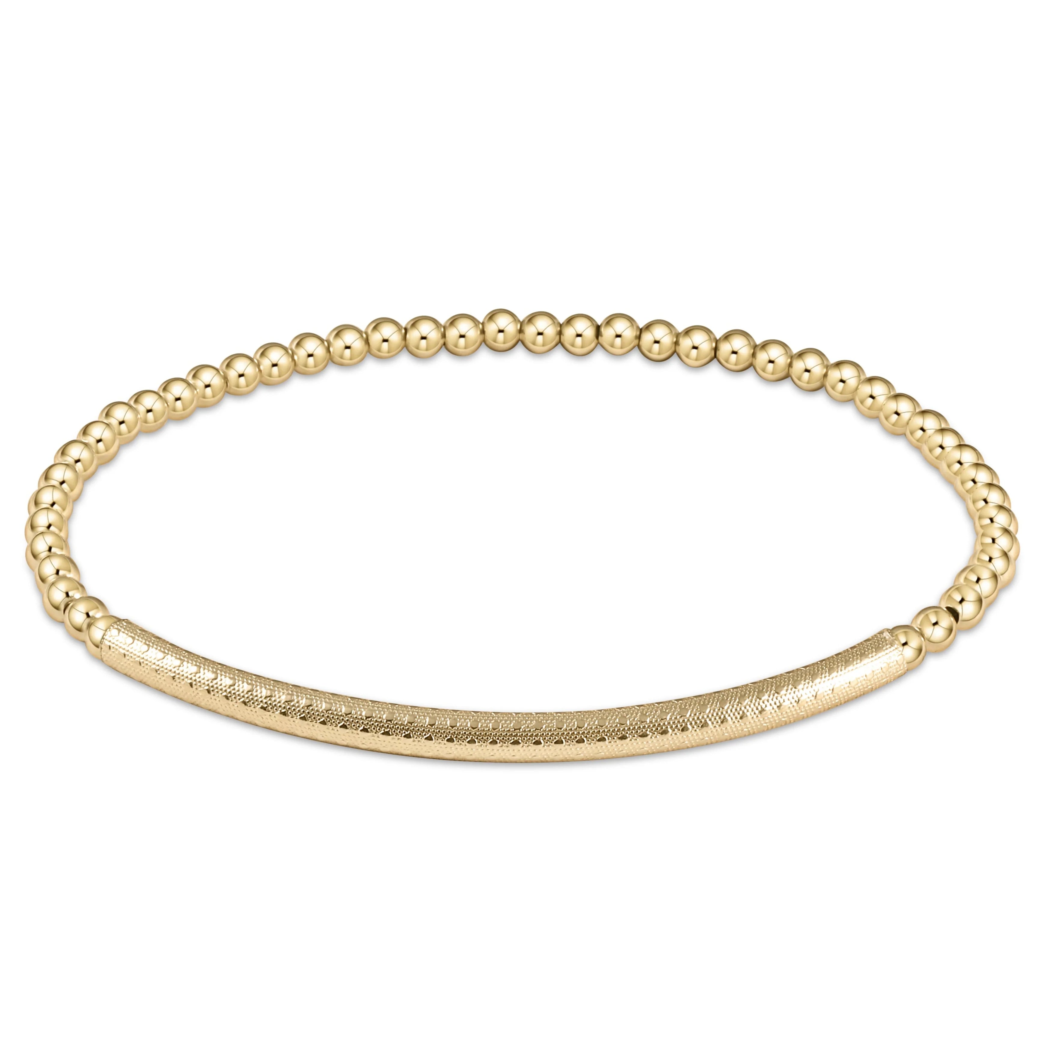 Enewton 3mm Textured Bliss Bar Gold Bracelet - Be You Boutique