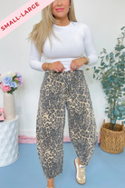 Steffan Leopard Print Washed Twill Barrel Pant - Be You Boutique