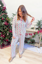 Mary Square Charlotte Trimmed With Joy pajama set with printed top and matching pants