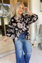 Gentry Printed Mirabelle Satin Long Sleeve Blouse [S-3X] - Be You Boutique