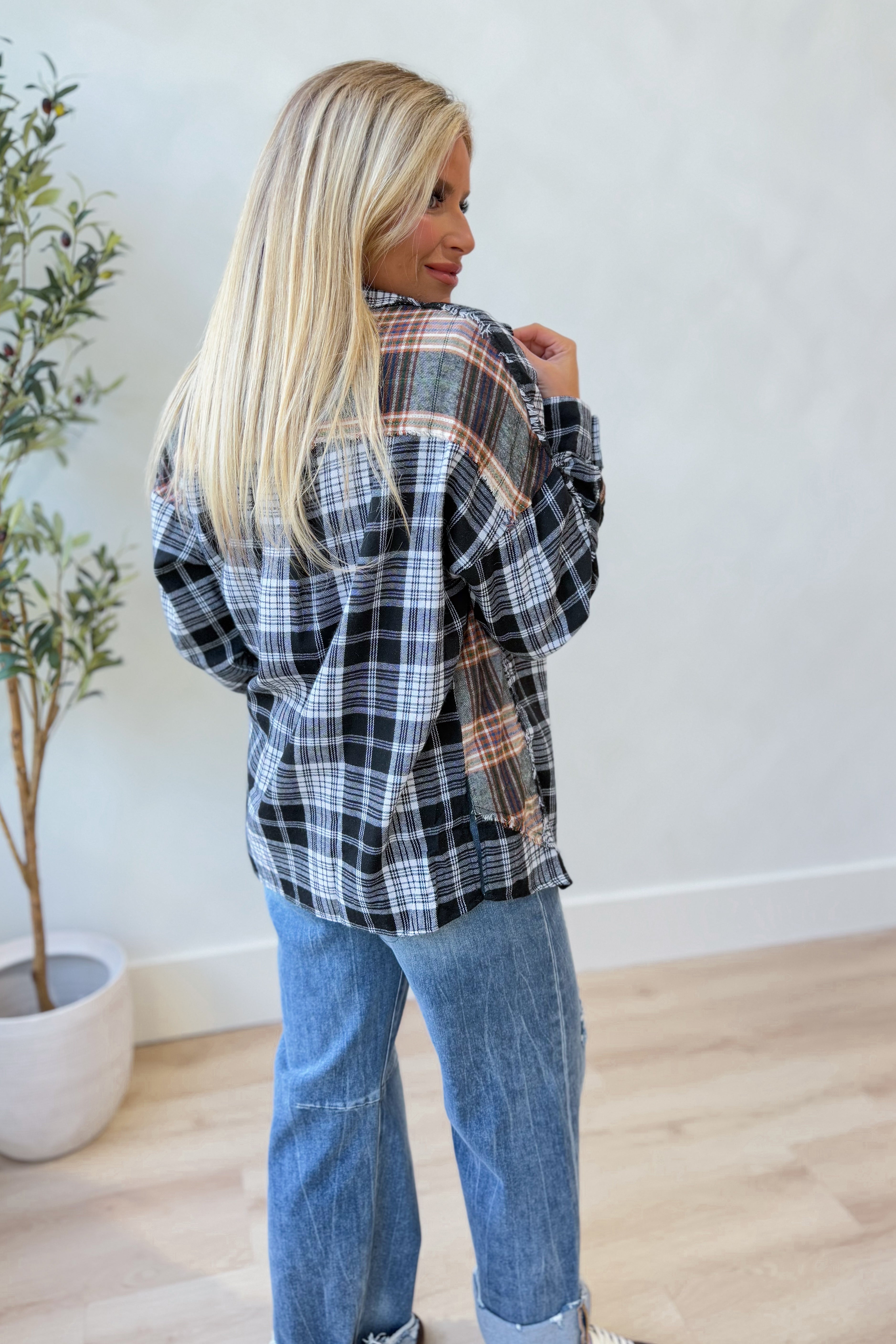 Simpson Plaid Button Down Flannel - Be You Boutique