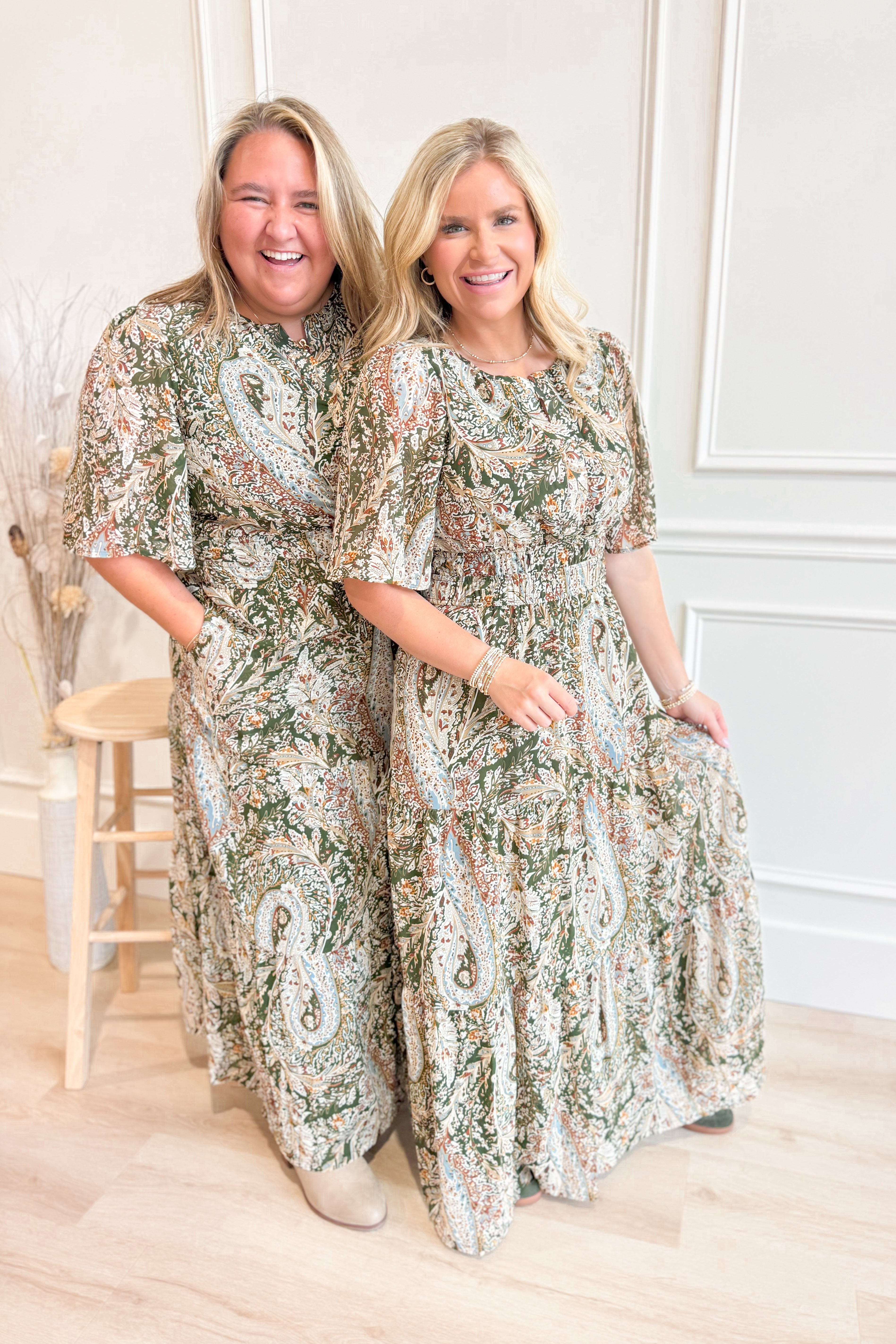 Lydia Paisley Printed Midi Dress - Be You Boutique