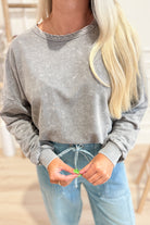 Pre-Order Millie Drop Shoulder Mineral Wash Pullover - Be You Boutique