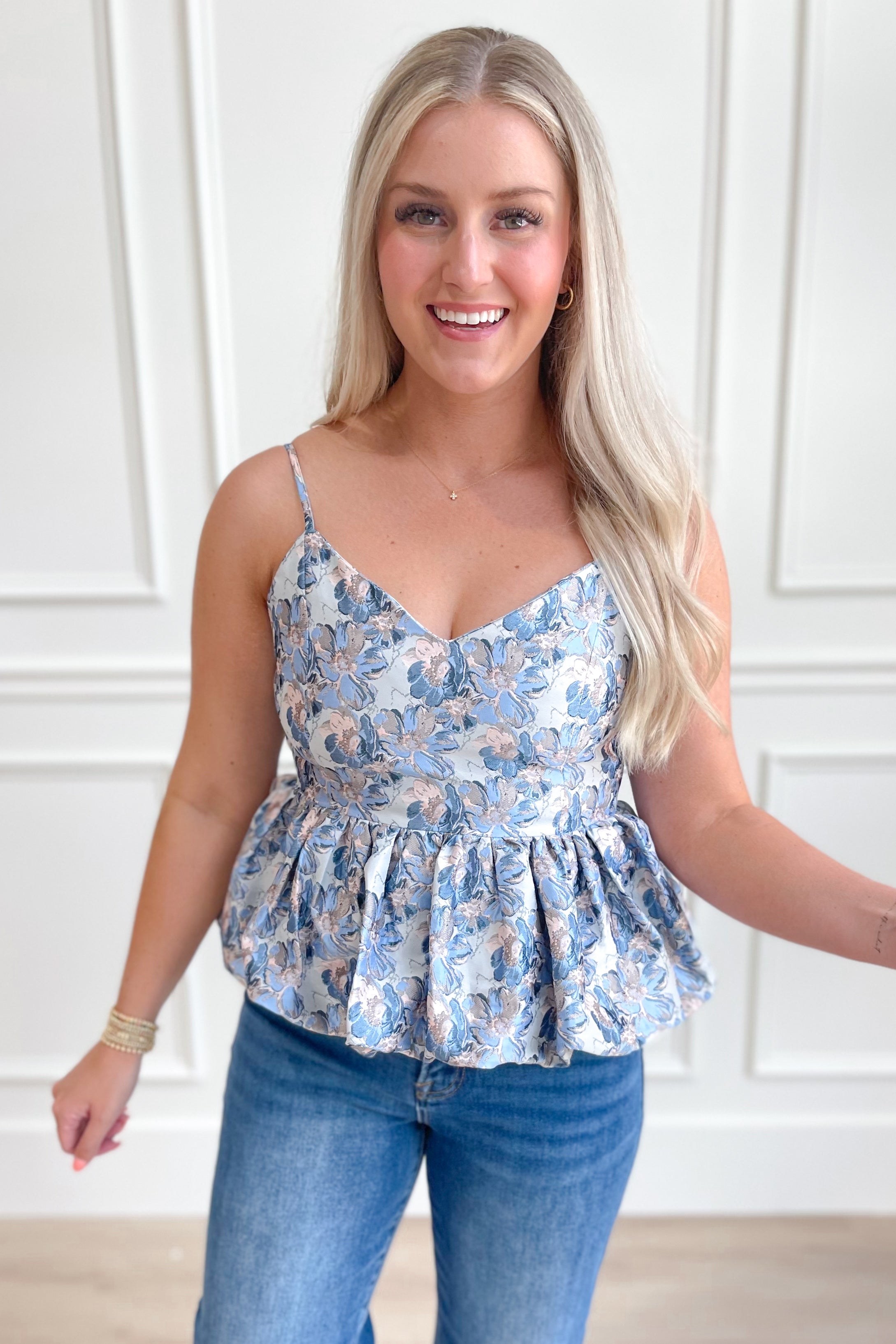 Cayden Floral Peplum Top - Be You Boutique