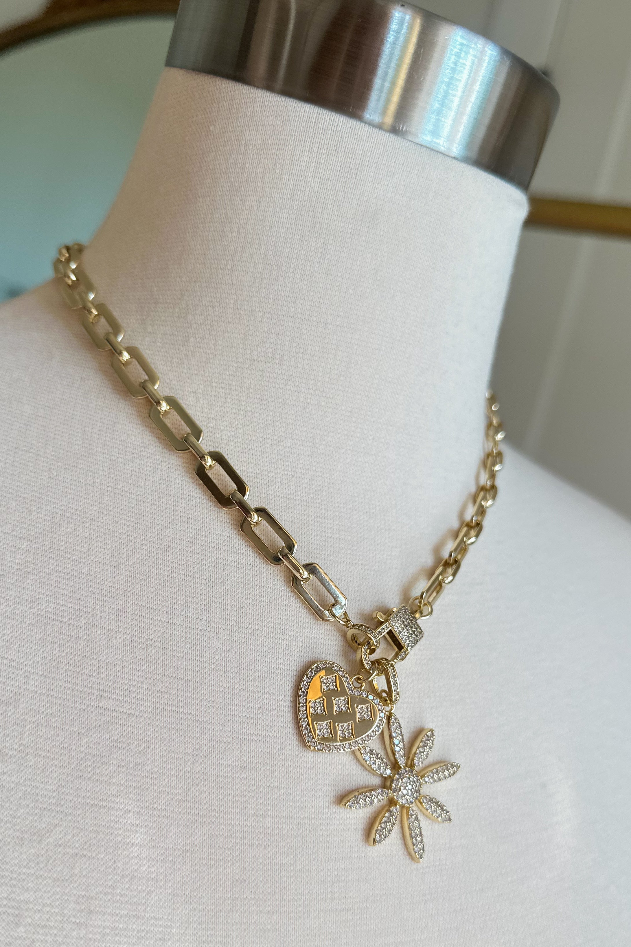 Treasure Jewels Margarita Heart Gold Charm Necklace - Be You Boutique