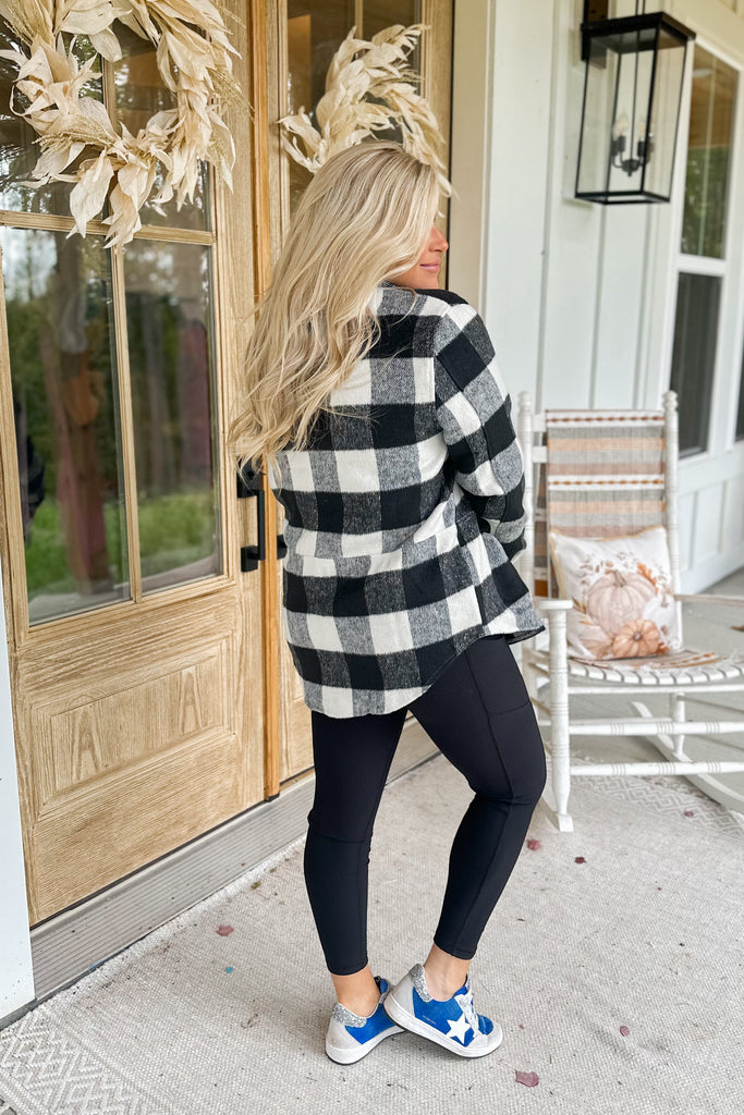 Beau Flannel Shirt Shacket Jacket Top with Pockets - Be You Boutique