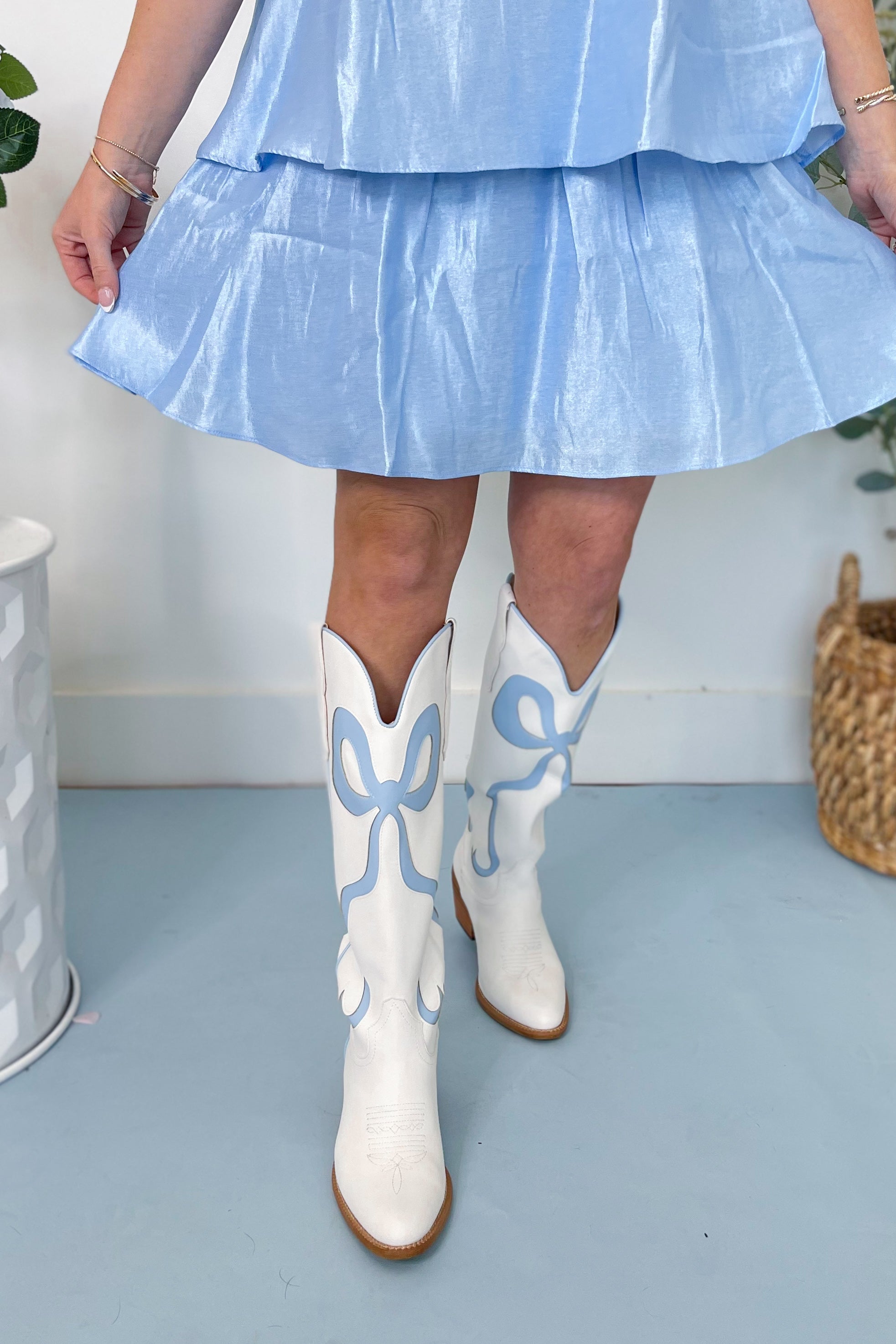 Ruby Bow Western Tall Boots - Be You Boutique