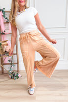 Luke Monkey Washed Terry Knit Wide Leg Pants - Be You Boutique