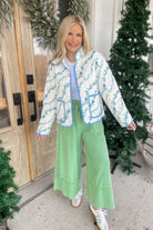 Amber Floral Print Quilted Contrast Binding Jacket - Be You Boutique