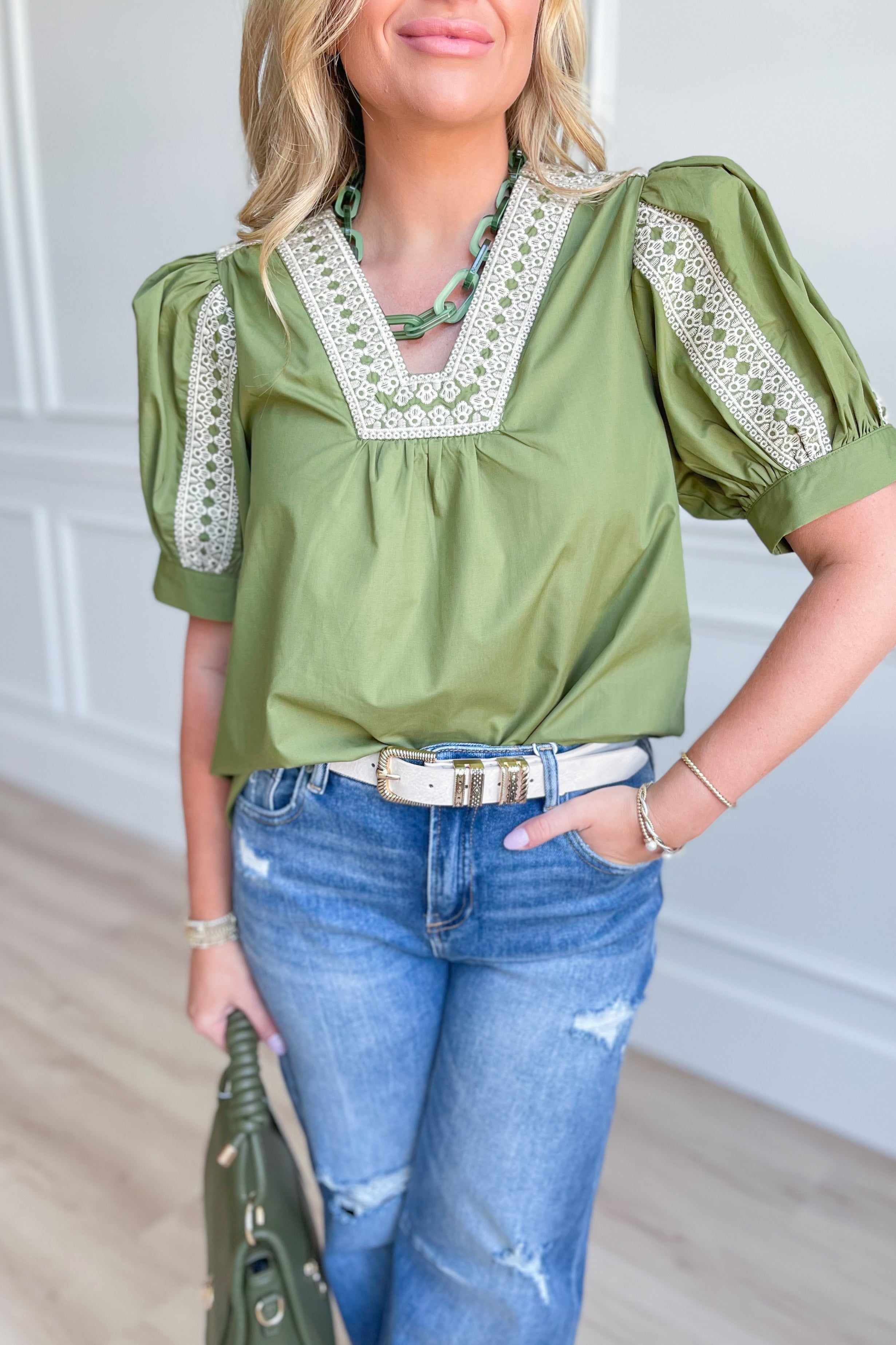 Kate Abstract Embroidered Top - Be You Boutique