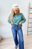 BLU PEPPER Cindy Ribbed Henley long sleeve top, casual 105 tops, featuring a fitted ribbed knit fabric and buttoned neckline.