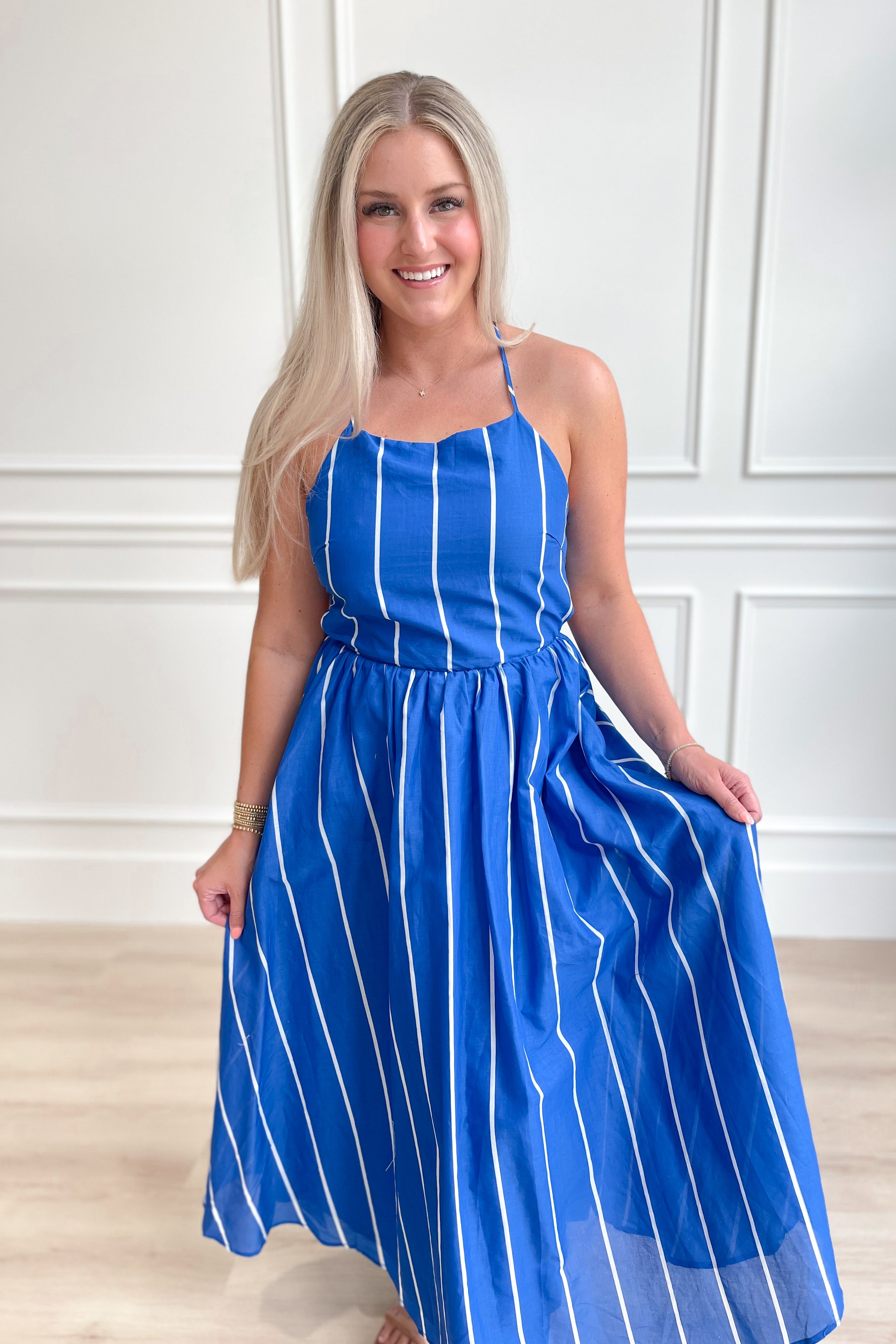 Candace Striped Square Neck Dress - Be You Boutique