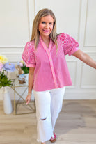 Lola Striped Scalloped Trim Top - Be You Boutique