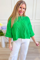 Kendall Cable Knit Sweater Top - Be You Boutique