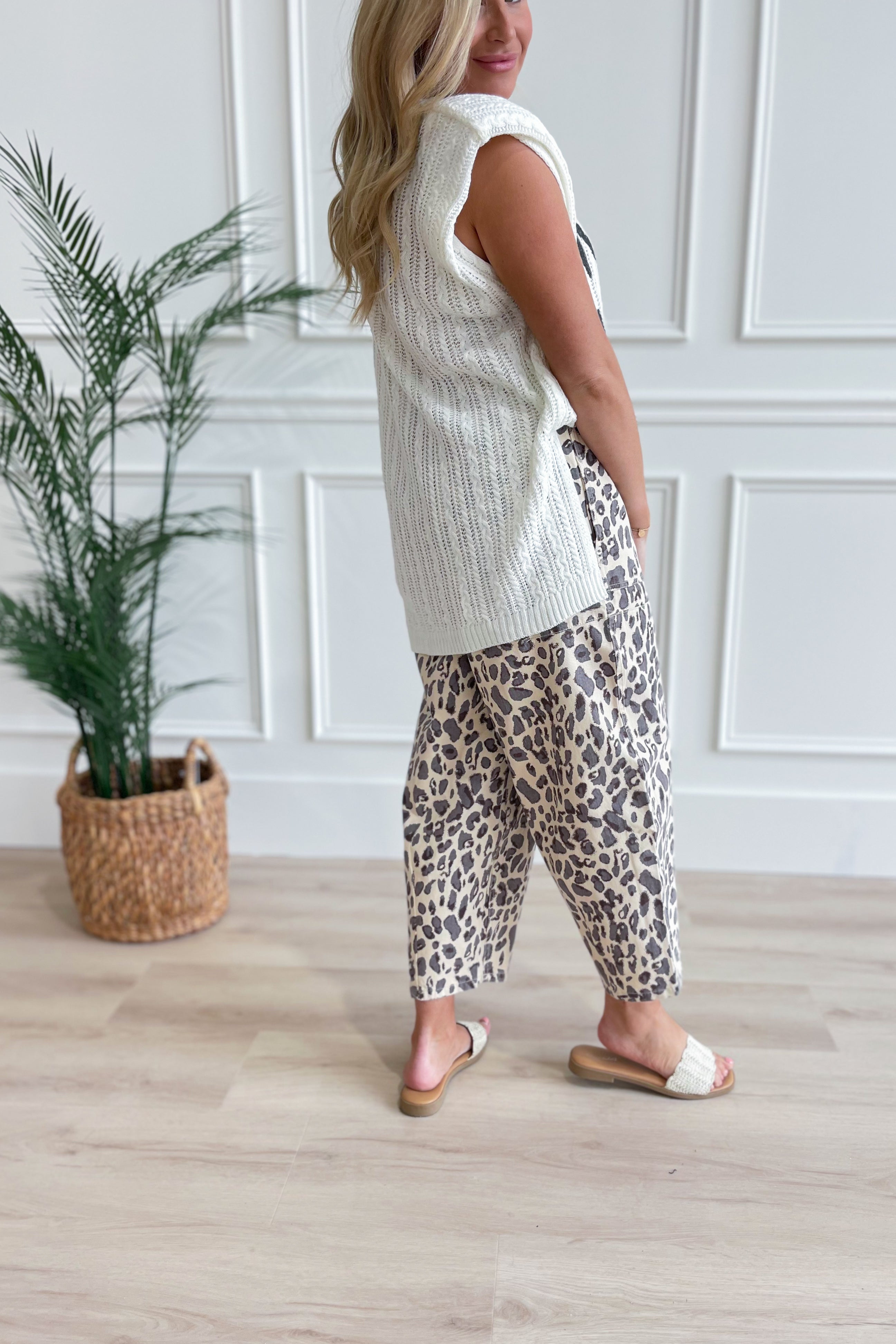 Roxie Leopard Print Barrel Pant - Be You Boutique