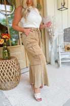 Mateo Mineral Washed Wide Leg Cargo Pants - Be You Boutique