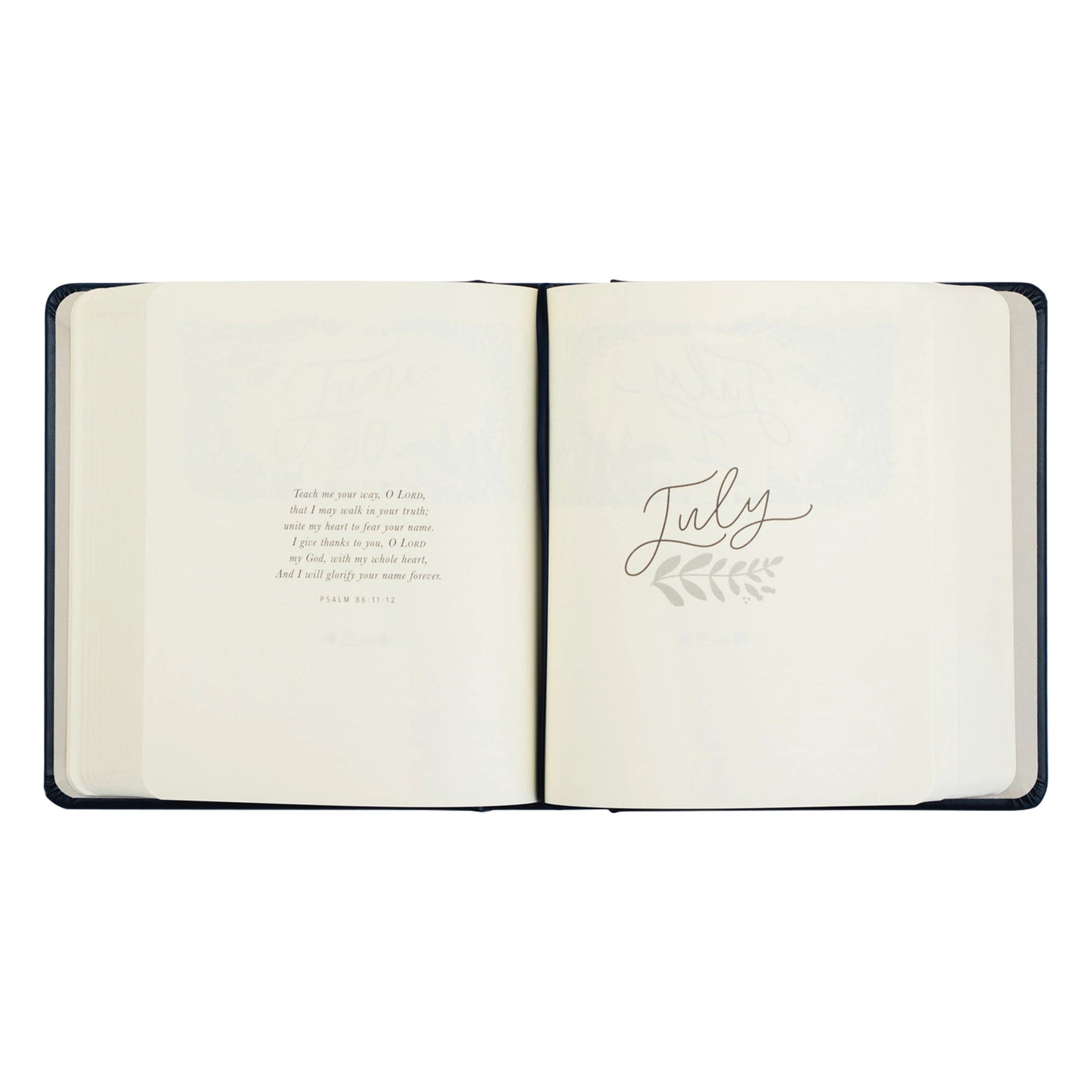 Prayer journal titled "One Thing I Ask" by HOSANNA REVIVAL, featuring a peaceful cover design and lined pages for reflection.