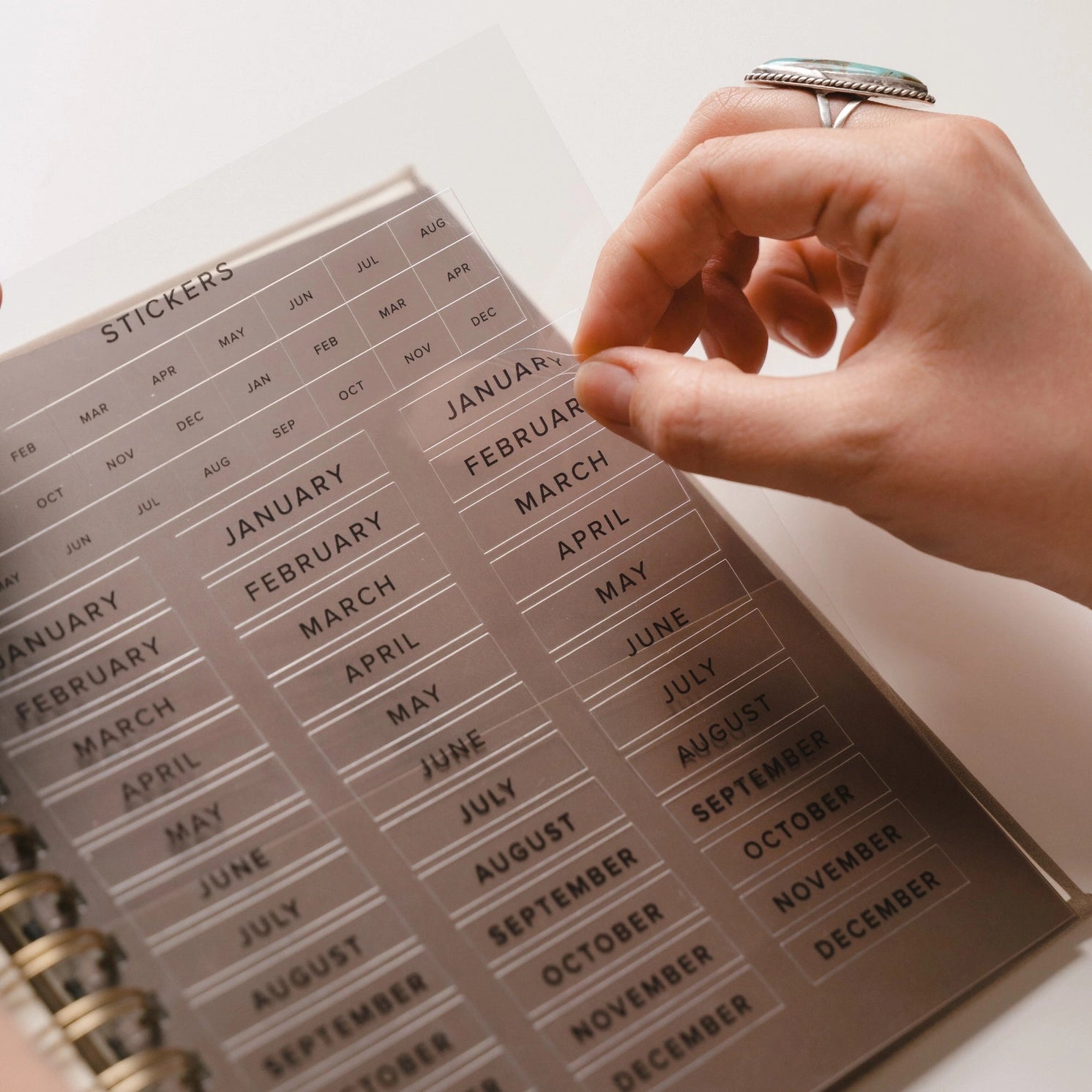 Undated 12-month planner by HOSANNA REVIVAL featuring a sleek design, perfect for organizing your year.