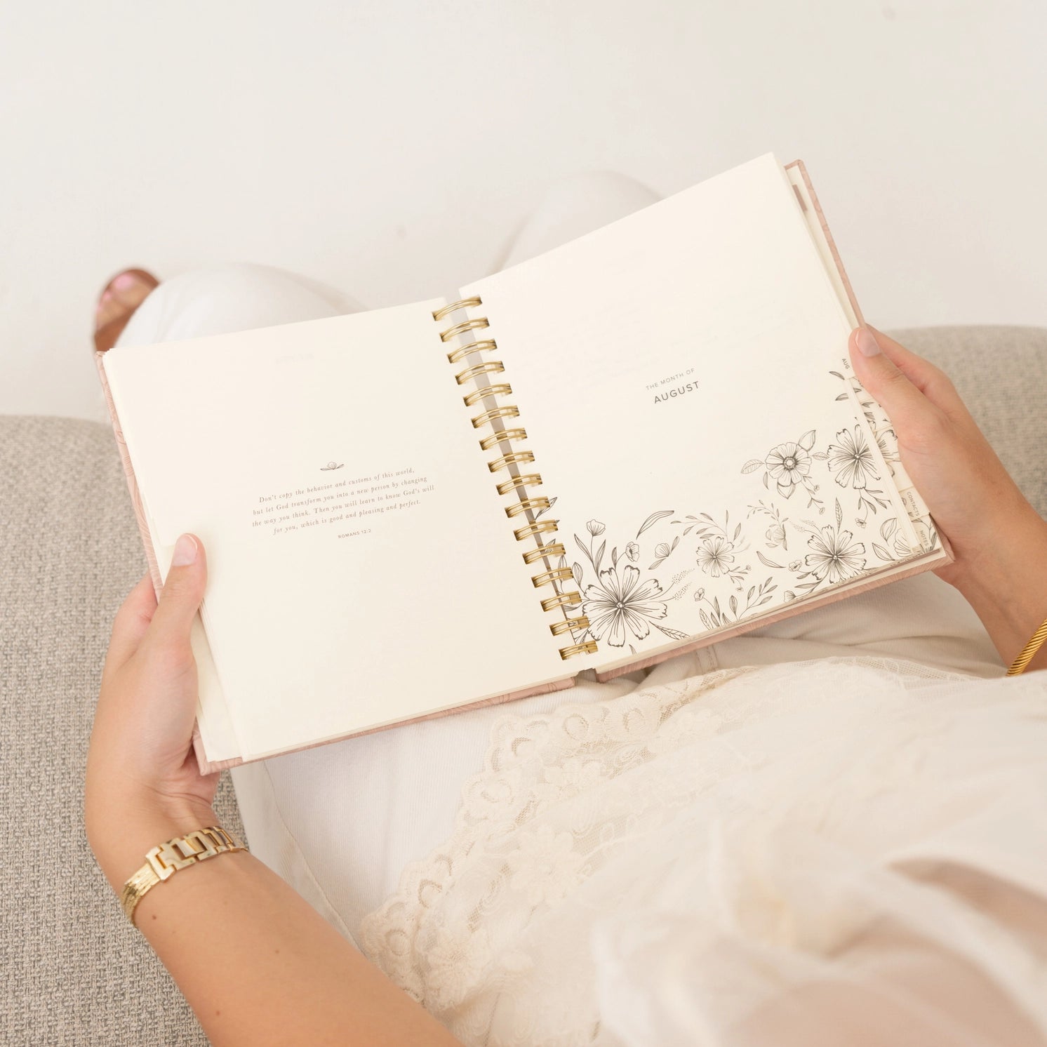 Undated Sonora 12-month planner by HOSANNA REVIVAL with a sleek cover, designed for organizing schedules and notes.