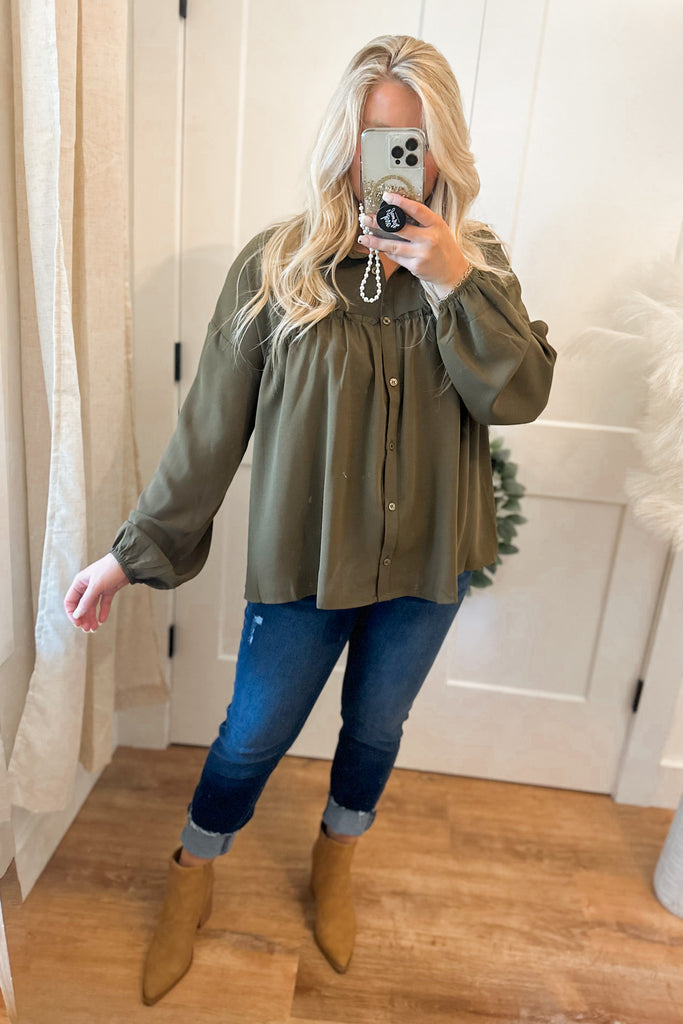 Lincoln Casual Oversized Button Down Long Sleeve Top - Be You Boutique
