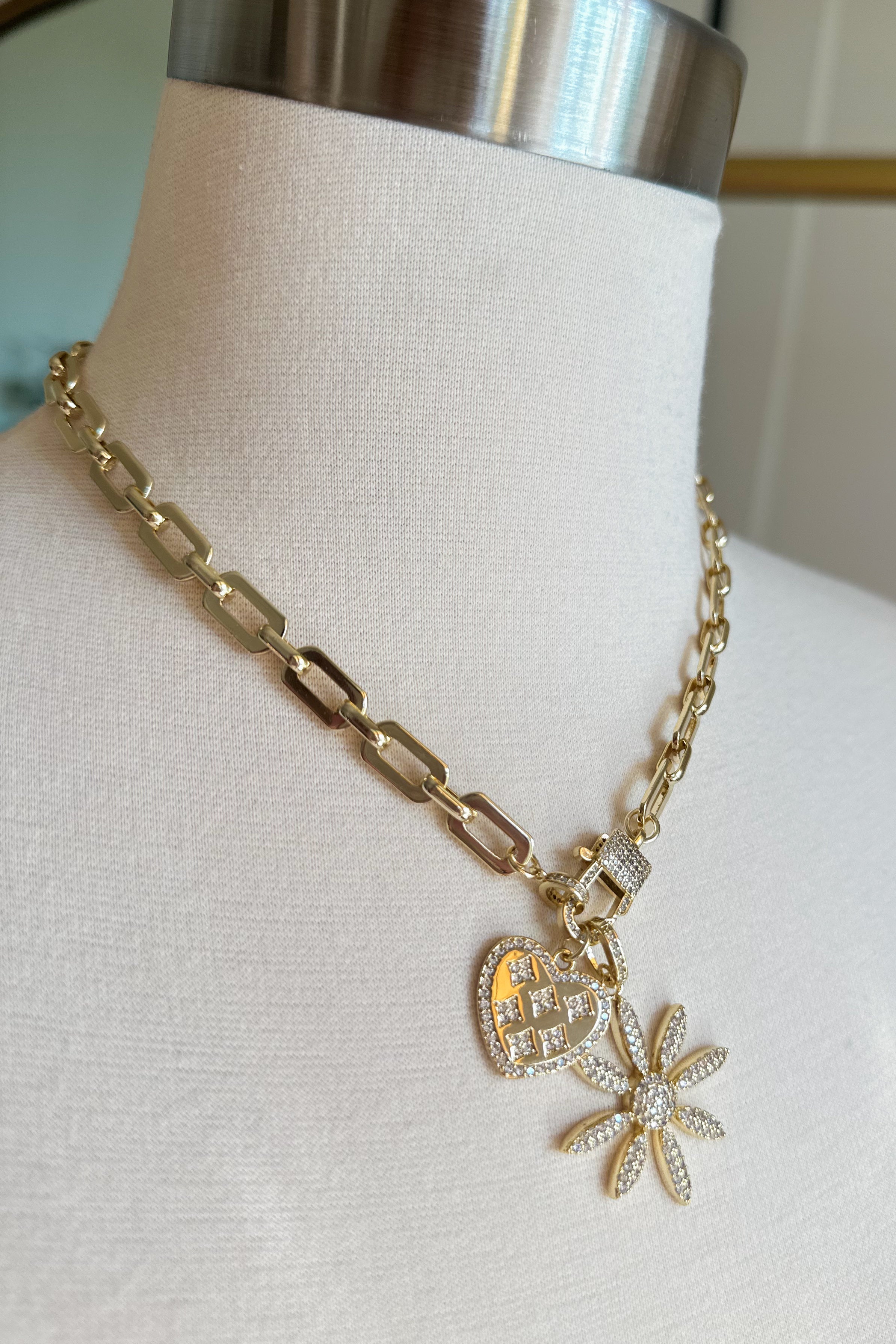 Treasure Jewels Margarita Heart Gold Charm Necklace - Be You Boutique